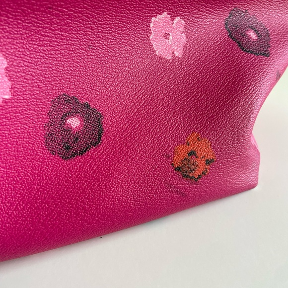 Coach Leather Fuschia Pink City Tote w/ Vibrant Floral Shoulder Bag - Picture 12 of 15